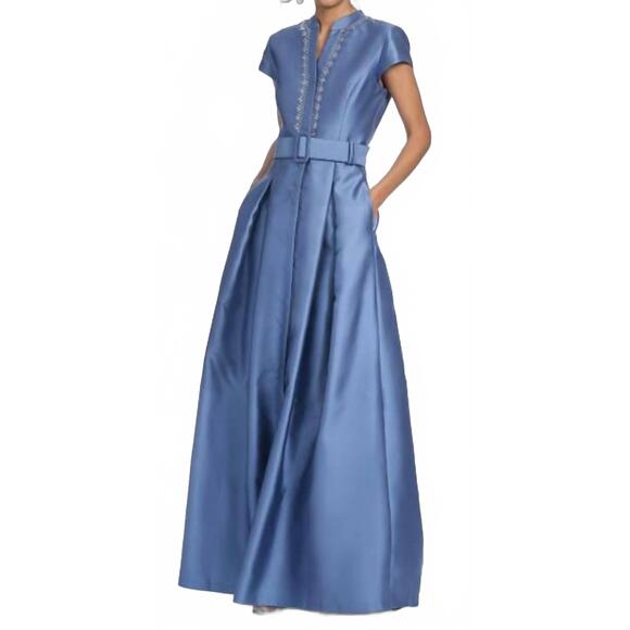 SACHIN & BABI Dresses & Skirts - NEW SACHIN & BABI marta gown with crystals and belt in twilight